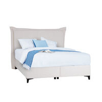 LONGWAVE BED WITH STORAGE (FOR MATTRESS 160x200cm) FABRIC OFF WHITE 06-900 E1 TR