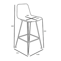 DENMARK STOOL BAR RATTAN NATURAL BLACK 42x53xH90cm PRC