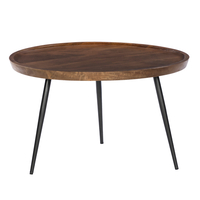PENCIL 87 COFFEE TABLE WOOD MANGO WALNUT METAL BLACK 87x87xH45cm IN