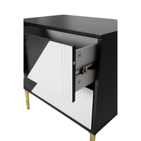 NEW YORK NIGHTSTAND MDF WHITE MDF BLACK GOLD E1