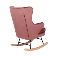 ROCKER ARMCHAIR ROCKING FABRIC PINK WOOD RUBBERWOOD NATURAL E1 PRC
