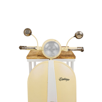MINI VESPA SIDE TABLE WITH SHELVES METAL CREAM WHITE NATURAL 61x45xH88cm IN