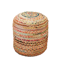 RAINBOW POUF JUTE MULTICOLOR IN