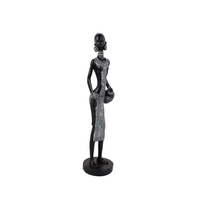 IRAMBA 1 DECO FIGURE POLYRESIN BLACK WHITE D8xH35c