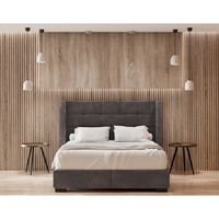 NOVEL BED WITH STORAGE (FOR MATTRESS 160x200cm) CHENILLE GREY DARK 07-780 E1 TR