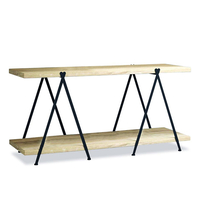 ALPHA CONSOLE VENEER PAULOWNIA WHITE WASHED METAL BLACK 154x51xH76cm E1 PRC