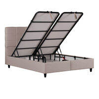 DEAL SET BED WITH STORAGE AND MATTRESS FABRIC BEIGE E1 TR