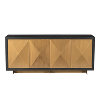 MAGNUS SIDEBOARD 4DOORS WOOD MANGO BLACK GOLD MAT METAL 180x45xH80cm IN