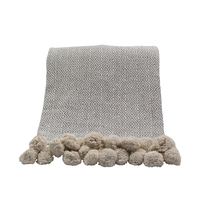 KITTEN THROW COTTON POLYESTER GREY BEIGE 180x240cm