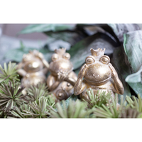 GRENOUILLE 2 DECO FROG POLYRESIN GOLD 11,3x9,5xH22