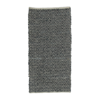 ROMBO CARPET LEATHER BLACK BEIGE 70x150cm IN