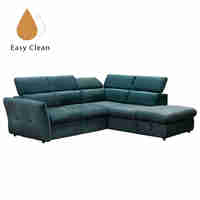 MONSERAT SOFA BED CORNER RIGHT EASY CLEAN FABRIC PETROL E1 EU