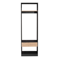 SYSTEM WARDROBE MELAMINE BLACK MELAMINE SONOMA 90x50x180 E1