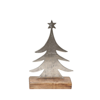 XMAS FELICITY TREE ALUMINIUM WOOD MANGO SILVER NAT