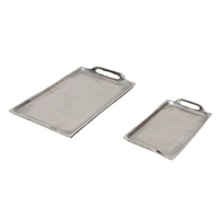 DAKAR TRAY WITH HANDLES ALUMINIUM SILVER 26x14xH2c