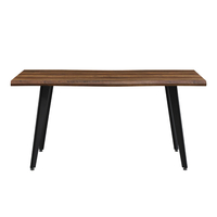 GROOVES TABLE MDF WITH PAPER VENEER WALNUT METAL BLACK PRC