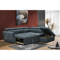 MONSERAT SOFA BED CORNER RIGHT EASY CLEAN FABRIC PETROL E1 EU