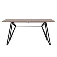 BOGARD TABLE METAL OAK LIGHT MDF WITH PAPER VENEER BLACK E1 PRC