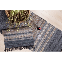 CINDER CARPET LEATHER BEIGE GREY 60x90cm IN