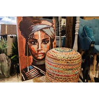 BANDU PAINTING CANVAS MULTICOLOR WOOD 60x90xH3cm P