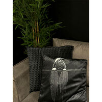 ALI DECOR CUSHION VELVET BLACK WHITE 45x45cm PRC