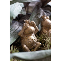 GRENOUILLE 1 DECO FROG POLYRESIN GOLD 12,2x9,4xH22