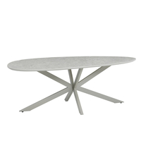 CASPIAN COFFEE TABLE MELAMINE GREY WITH MARBLE PATTERN METAL LATTE 120x60x43 E1 PRC