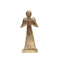 XMAS BIANCA ANGEL WOOD MANGO GOLD 17x6xH38cm IN