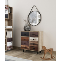 NUMBER COMMODE 2DOORS 2DRAWERS CHIPBOARD WITH MELAMINE CARTA SONOMA METAL WHITE GREY BLACK E1 PRC