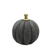 PUMKIN DECO PUMKIN POLYRESIN BLACK WHITE 13x13xH14