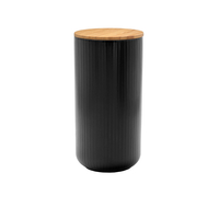 RIPPLE STORAGE JAR WITH LID PORCE BAMBOO BL