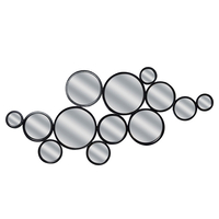 BUBBLES MIRROR WALL METAL BLACK MAT 127,8x3,2xH60,5cm PRC