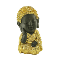 BABY BUDDHA 2 DECO BUDDHA POLYRESIN GOLD BLACK 11,
