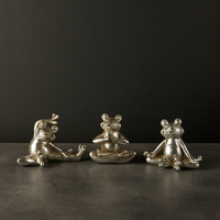 FROGGIES 2 DECO FROG SET 3PCS POLYRESIN SILVER 13,