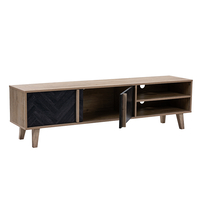 ALBERO TV STAND CHIPBOARD WITH MELAMINE CARTA SONOMA DECAPE BLACK WITH PATTERN 160x35xH45cm E1 PRC