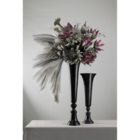 FLORES VASE ALUMINIUM BLACK 19x19xH55cm IN