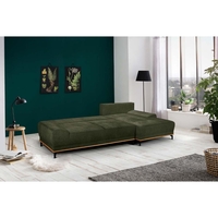 NATURA SOFA BED CORNER RIGHT EASY CLEAN FABRIC OLIVE GREEN E1 EU