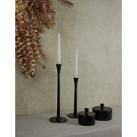 LYSE CANDLE HOLDER ALUMINIUM BLACK D13xH48cm IN