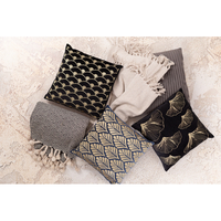 DIONE DECOR CUSHION FABRIC BLACK GOLD 45x45cm PRC
