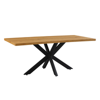 MONTMARTRE TABLE MDF WITH PAPER VENEER NATURAL METAL BLACK PRC