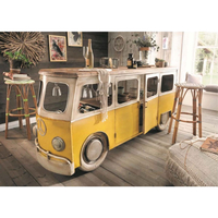 PEACE VAN CONSOLE BAR METAL YELLOW WHITE WOOD MANGO 221x62xH97cm IN