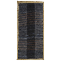 DARK CARPET LEATHER JUTE BLACK BEIGE 70x150cm IN