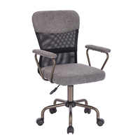 BELL CHAIR DESK FABRIC GREY GUNMETAL 54x52xH92cm P