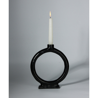 ANELL CANDLE HOLDER ALUMINIUM BLACK 22x4xH25cm IN
