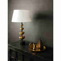 NIELS LAMP TABLE ALUMINIUM FABRIC GOLD ANTIQUE BLA