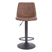 ASTI STOOL BAR FABRIC BROWN ANTIQUE WASHED BLACK M