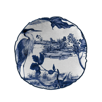 LAKE DECOR CUSHION COTTON WHITE BLUE D45cm PRC