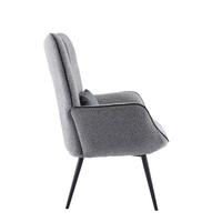 MANIFEST ARMCHAIR FABRIC GREY SILVER METAL BLACK PRC