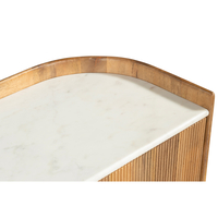 ORGANIC BITTER TV STAND 2DOORS WOOD MANGO WALNUT WHITE MARBLE 147x45x50 IN