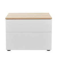 LUCIDO NIGHTSTAND 2DRAWERS MELAMINE WHITE OAK NATURAL E1 PRC